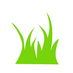Vector green grass illustration: natural,organic,bio,eco label and shape on white background.