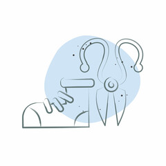 Icon Scissors. related to Shoemaker symbol. Color Spot Style. simple design editable. simple illustration