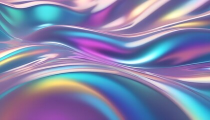 Abstract 3d render, iridescent background design, colourful illustration - obrazy, fototapety, plakaty
