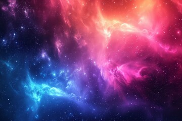 Panorama colorful background with nebula galaxy space. Generative AI