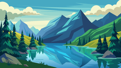 A beautiful scenery and svg file