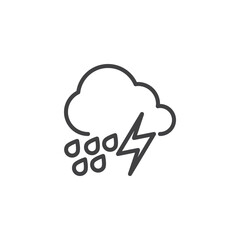 Storm cloud line icon