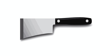 Meat cleaver knife - black vector icon with shadow f