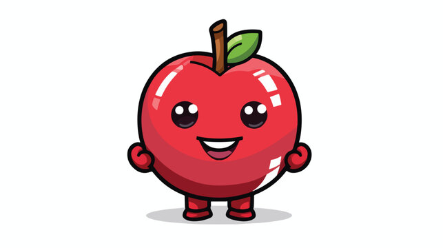 Mechanic candy apple mascot cartoon flat vector isolated