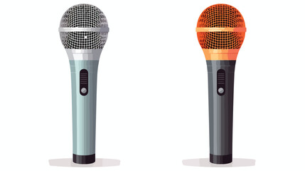 Microphone flat vector isolated on white background