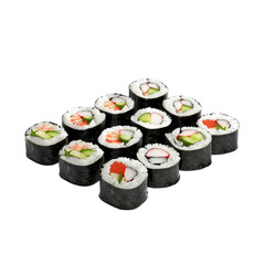 Korean sushi roll isolated on transparent background