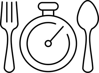 Fast food vector icon with stopwatch - 763793856