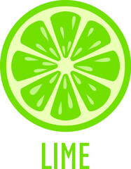 Lime slice vector icon - 763793865