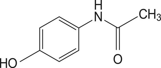 Paracetamol molecule structure, chemical formula on white background - 763793884