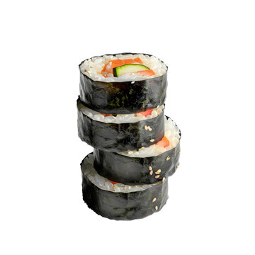 recommend clip art: Korean sushi roll isolated on transparent background