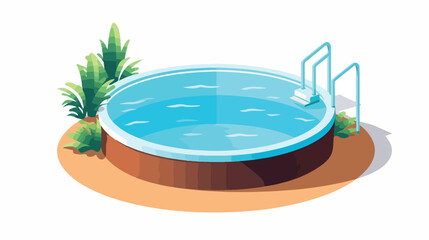 Fototapeta na wymiar Modern outdoor mini pool icon vector flat vector isolated