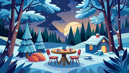 forest snowing cozy winter svg file