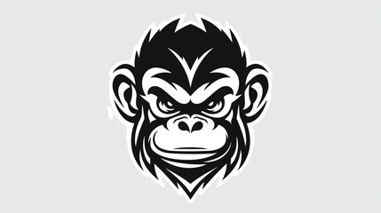 Monkey vector logo mascot design. Flat design. A mon
