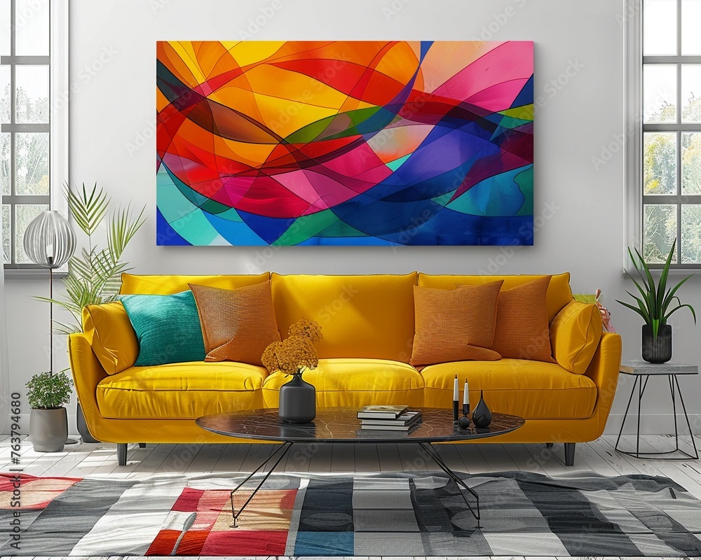 Poster bring the dynamic energy of abstract art to life in a long shot that showcases the boldness of color