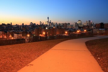 New York City. Wonderful panoramic view of Manhattan Midtown Skyscrapers  - obrazy, fototapety, plakaty