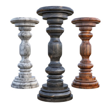 Pedestals set isolated on transparent background