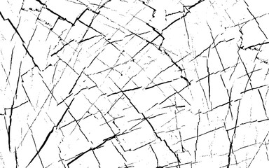 Grunge black and white pattern. Monochrome particles abstract texture. Background of cracks, lines. Dark design background surface. Gray printing element