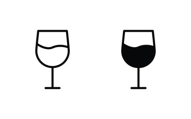 Wine Glass icon set vector For Web and mobile apps