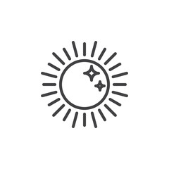 Sun shining line icon