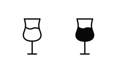 Wine Glass icon set vector For Web and mobile apps
