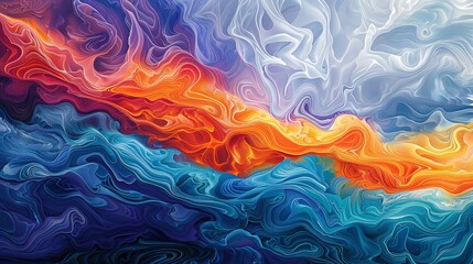 Sapphire and Sunset: Artistic Wave Fusion