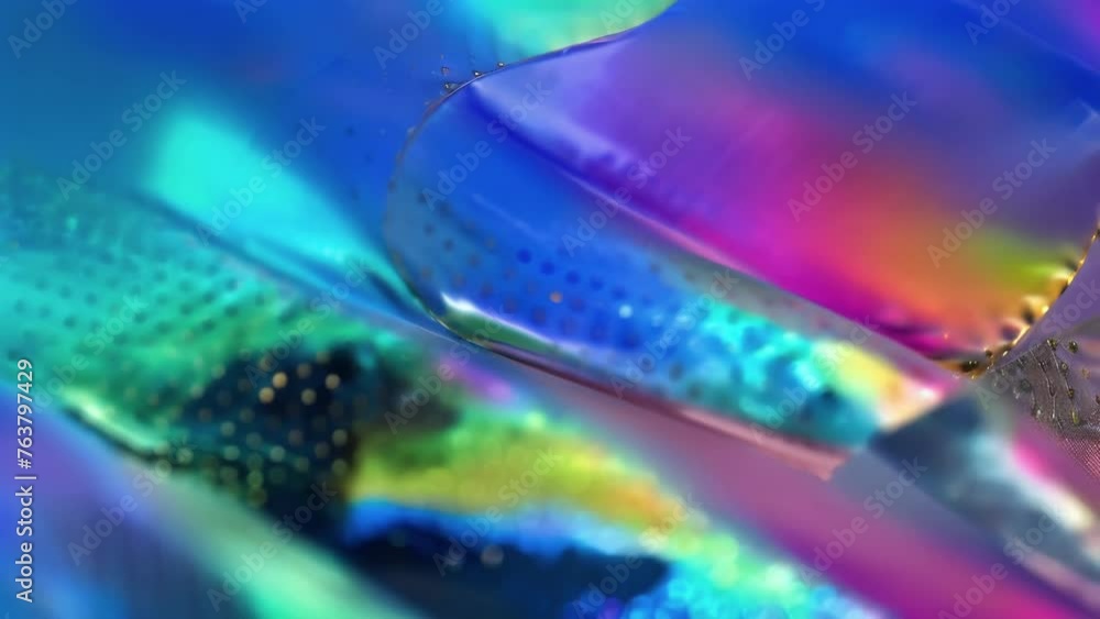 Poster a highly magnified image of a quantum dot embedded in a flexible polymer film. the dot created throu