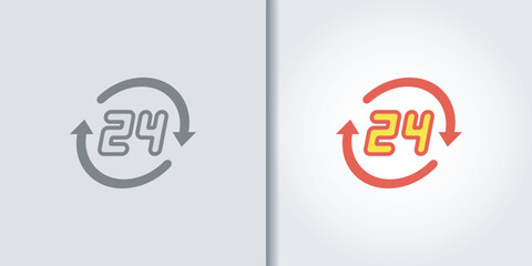 24 hours logo set