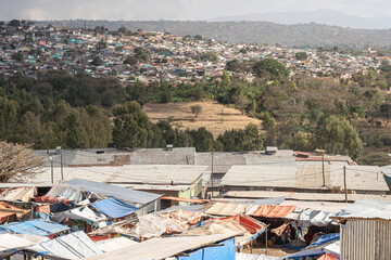 The view of the old town of Harar, Ethiopia
