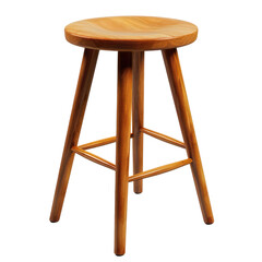 Wooden stool isolated on transparent background