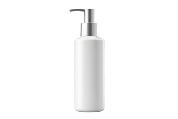 White Bottle With Pump on White Background. On a White or Clear Surface PNG Transparent Background.