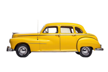 Yellow Car on White Background. On a White or Clear Surface PNG Transparent Background.