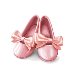 Baby Ballerina Shoes clipart isolated on white background