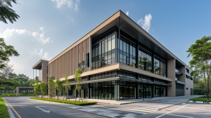 Modern Exterior Building Sustainability Design Ideas 3D Rendered