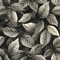 seamless pattern with leaves ai generative 
