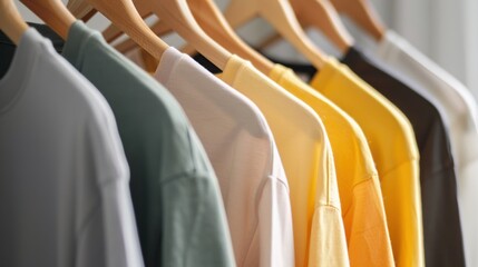 clothes are displayed for the latest fashion styles