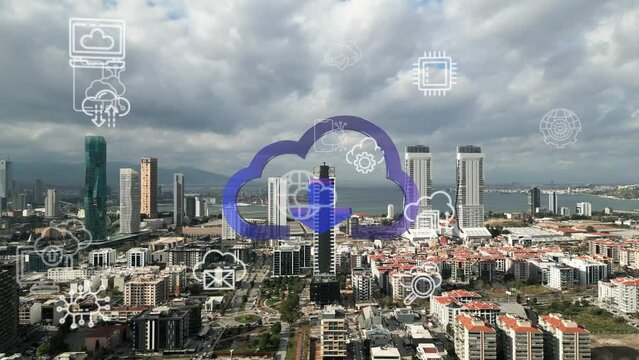 Cloud Computing diagram Network Data Storage Technology Service. High quality photo