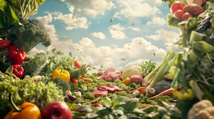 A bunch of vegetables that are on a table - obrazy, fototapety, plakaty