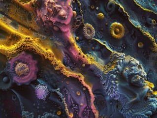 A close up of underwater world. corals and things in the ocean. a macro shot of textured oil paint....