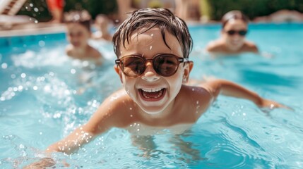 summer holiday in the pool
