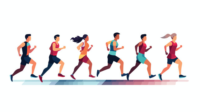 Race Walking illustration vector on white background
