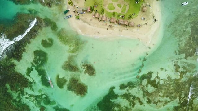 Fly above Mamey island in Panama
