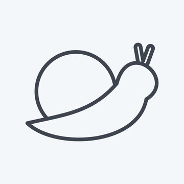 Pet Snail Icon in trendy line style isolated on soft blue background