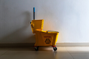Mop wringer bucket for mopping floor of house or office building equipment for janitor or...