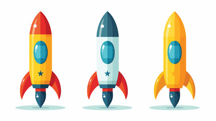 Rocket icon vector flat vector isolated on white background