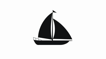 sailboat icon or logo isolated sign symbol vector  - obrazy, fototapety, plakaty