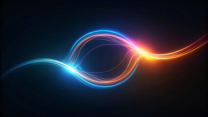 Dynamic Neon Wave Glow Abstract Design