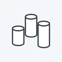Cylindrical Bars Icon in trendy line style isolated on soft blue background