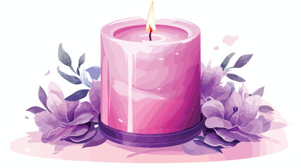 Obraz na płótnie Canvas Scented candle from the spa set. Watercolor illustration