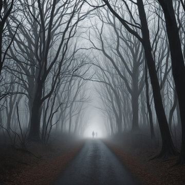 haunted forest isolated on a transparent background,   colorful background