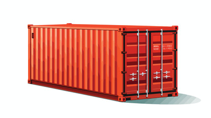 Shipping Container flat vector isolated on white background